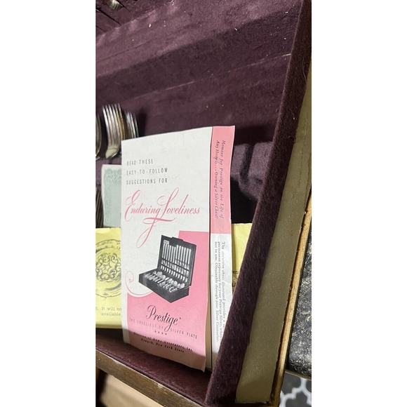 41 Pc Vintage Silverplate PRESTIGE 1938 "GRENOBLE" flatware set- With Box - Read - Picture 7 of 12